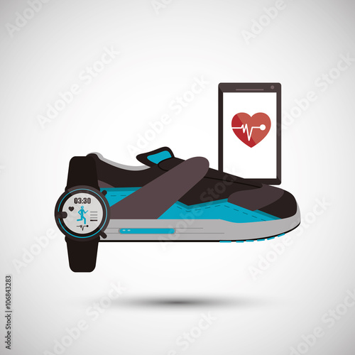 smart shoes design, vector illustration