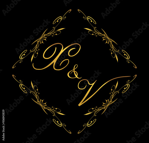 XV initial wedding with floral