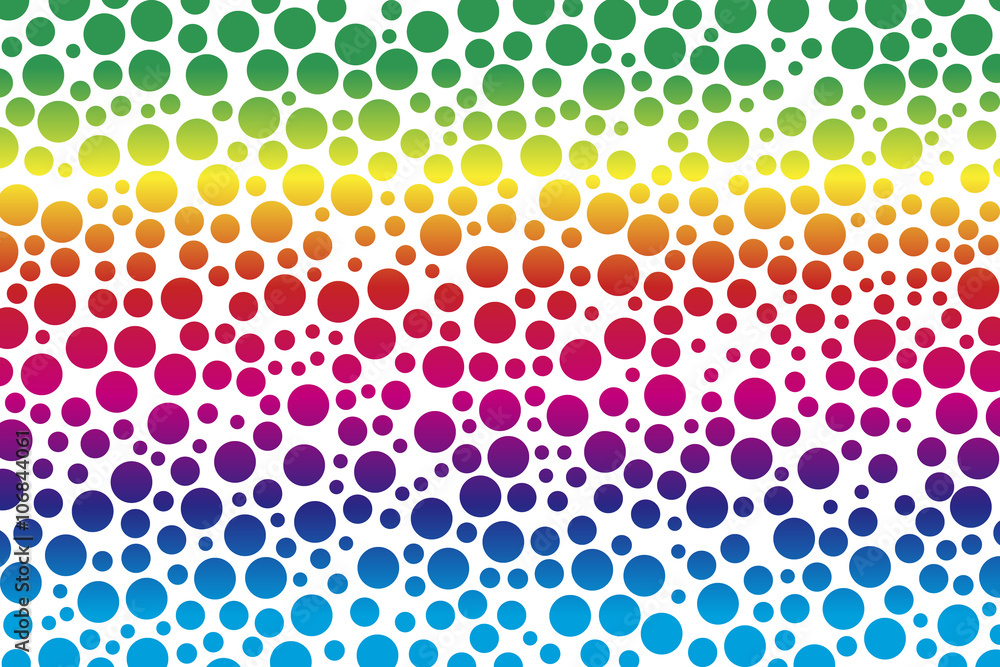 Background material wallpaper, Polka dot, polka dots, dot, dots, spots,  dimples, dither, rain, Rainbow colors, rainbow, colorful, Stock Vector