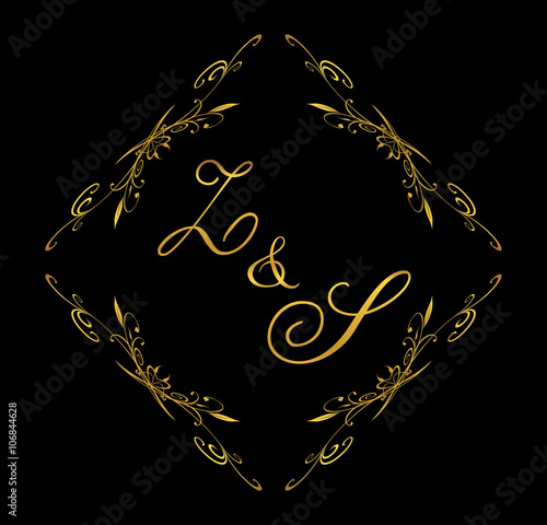 ZS initial wedding with floral