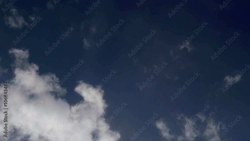 Straight up view on clouds flying in the sky Straight up view on clouds flying in the sky