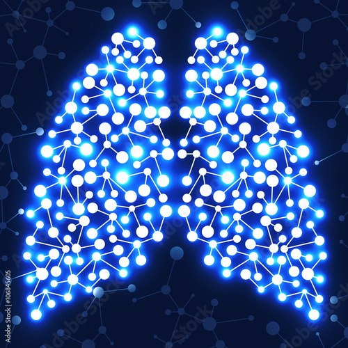 Abstract human lungs, molecule structure. Vector illustration. Eps 10