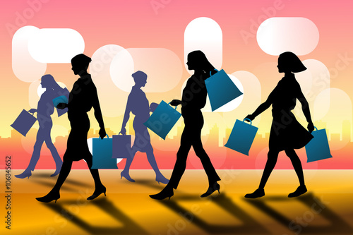woman with shopping bag vector