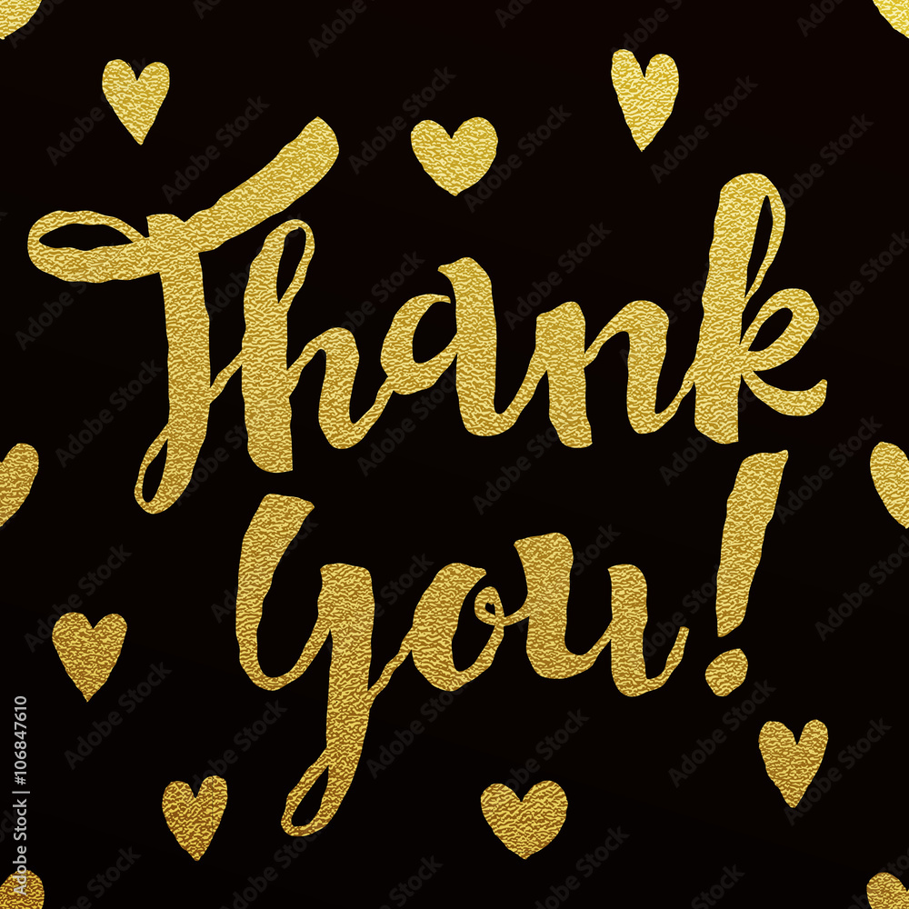 Thank You gold glitter lettering design Stock-Vektorgrafik | Adobe Stock