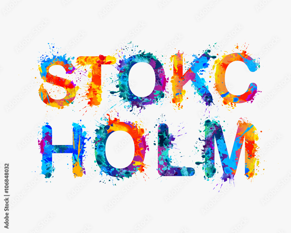 STOCKHOLM. Splash paint city name STOCKHOLM. Splash paint city name