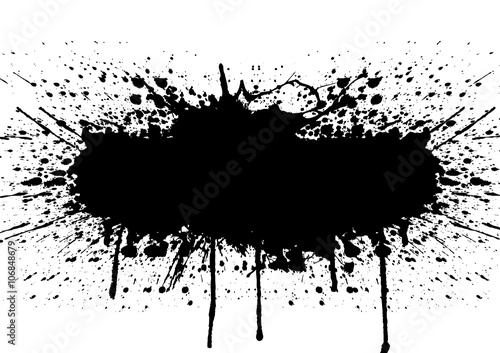 Vector splatter black color background. illustration vector desi