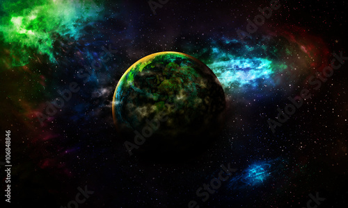 Science background astrological planet Earth is covered by gas b © releon8211