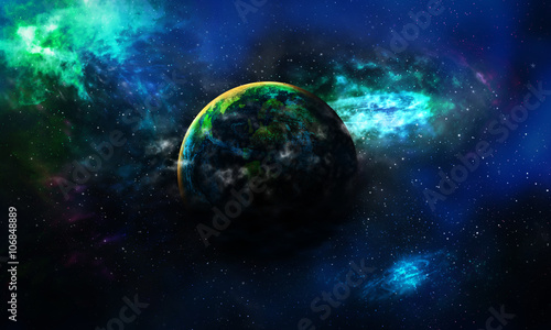 Science background astrological planet Earth is covered by gas b © releon8211