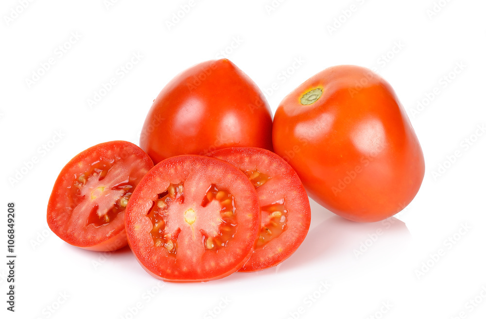 Sliced tomato isolated on the white background Sliced tomato isolated on the white background