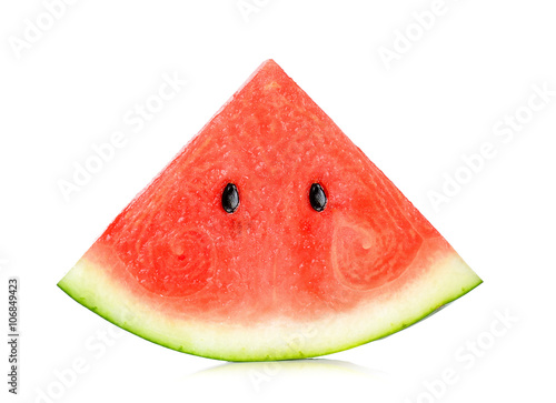 Sliced of watermelon isolated on white