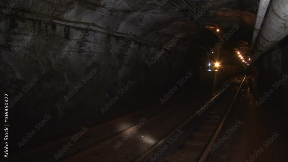 Trolley in the mine goes on rails 2 Trolley in the mine goes on rails 2
