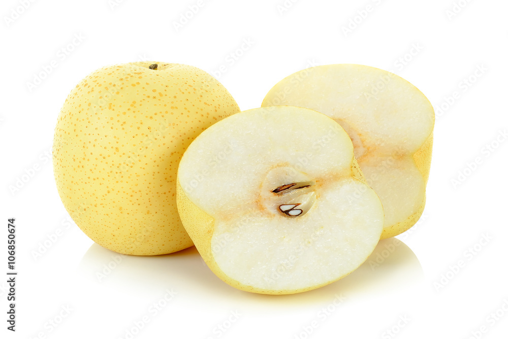 yellow pear isolated on the white background yellow pear isolated on the white background