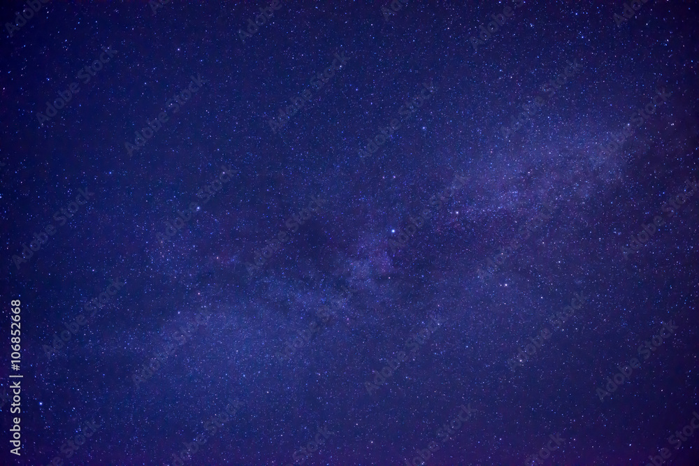 Obraz premium Blue dark night sky with many stars