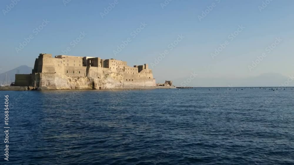 View from the sea of Castel dell'Ovo, a seaside castle located in the former island of Megaride in Naples, Italy
View from the sea of Castel dell'Ovo, a seaside castle located in the former island of Megaride in Naples, Italy