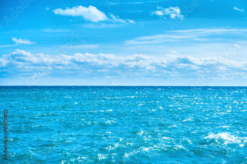 Sea water and blue sky
