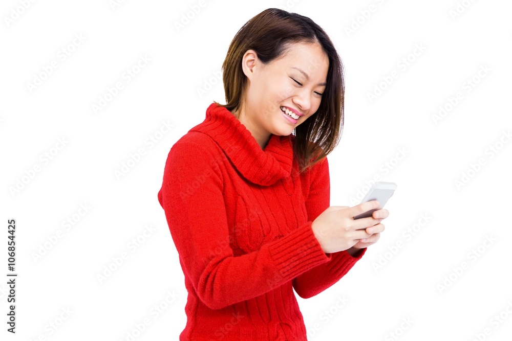 Confident young woman using mobile phone Confident young woman using mobile phone