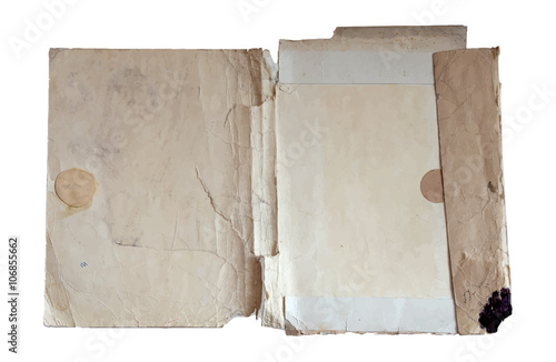 old folder with stack of old papers