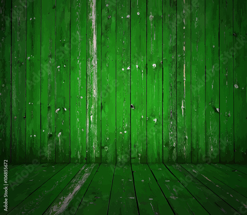 painted old wooden wall. green room