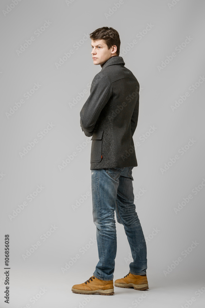 handsome man in a coat handsome man in a coat