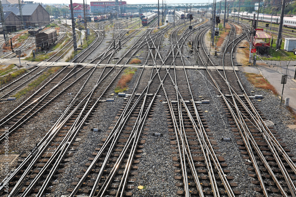 Eisenbahn Geleise mit Weichen