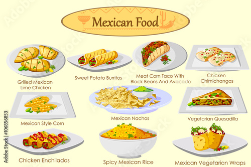 Collection of delicious Mexican food