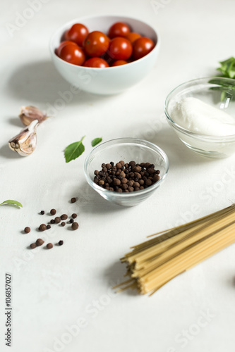 Ingredients for Italian pasta