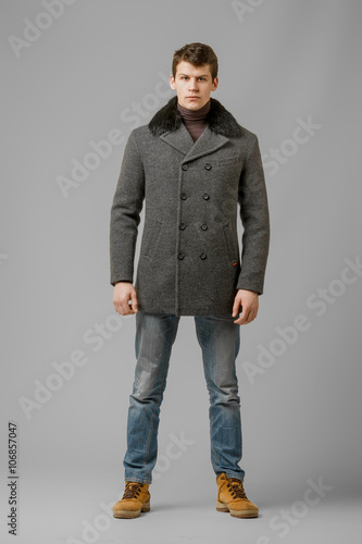 handsome man in a coat