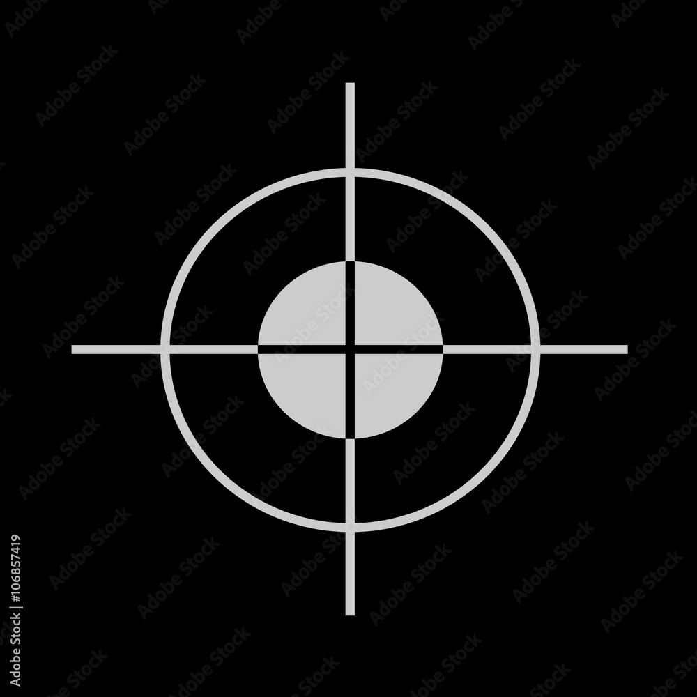 Target Icon Vector on black background Target Icon Vector on black background