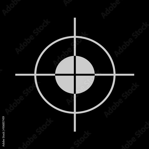 Target Icon Vector on black background