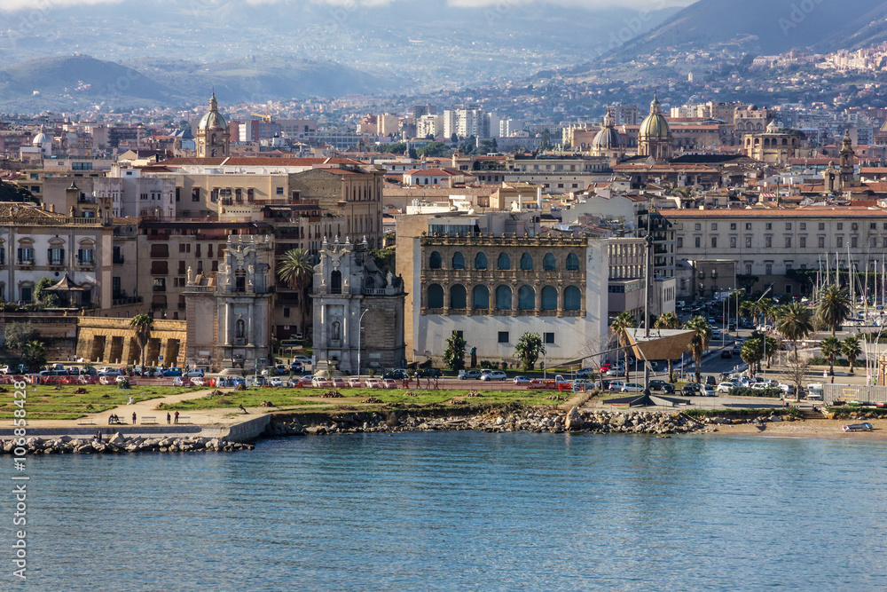 Palermo, Sicily, Italy. Seafront view