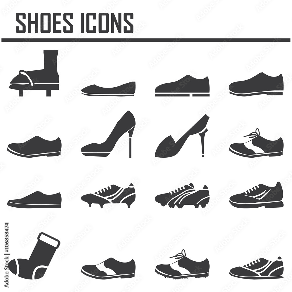 Fototapeta premium shoes icon set