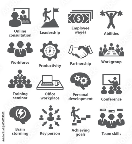 Business management icons. Pack 11.