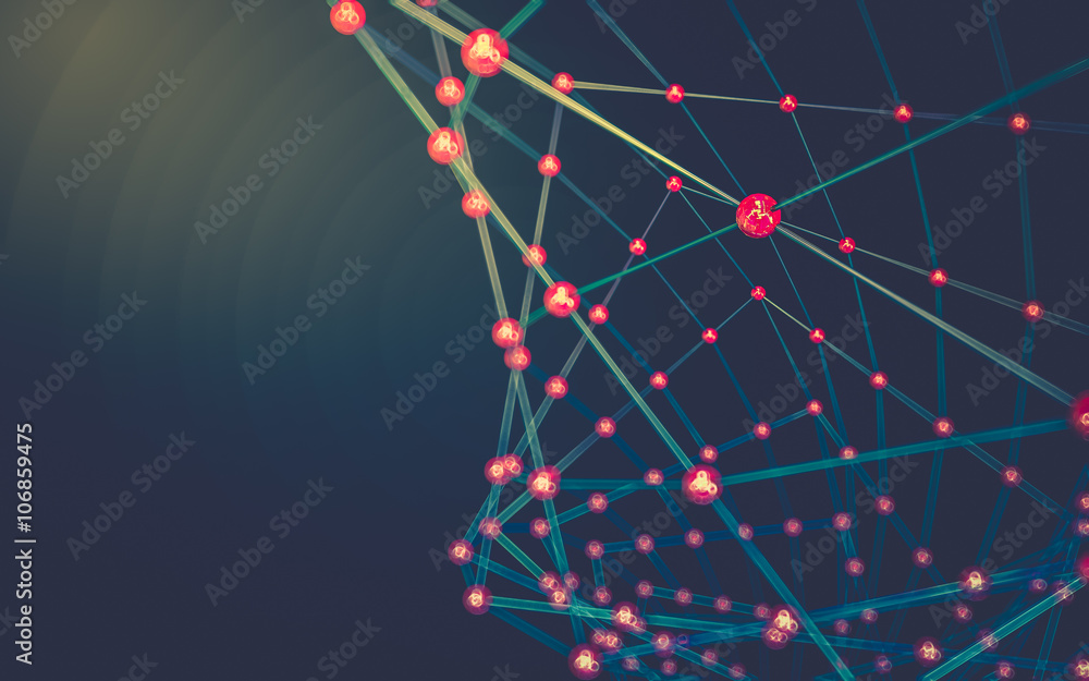 Obraz premium Abstract polygonal space low poly dark background