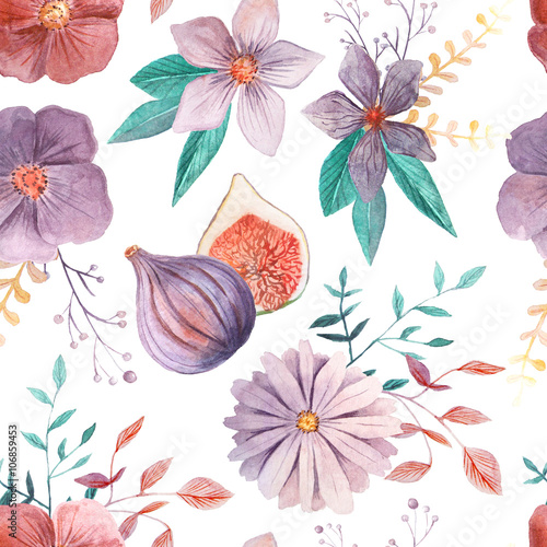 Seamless pattern with flowers