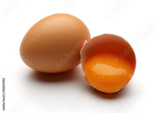 brown eggs isolated on white 