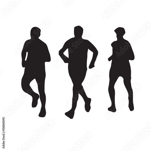 Running man black silhouettes