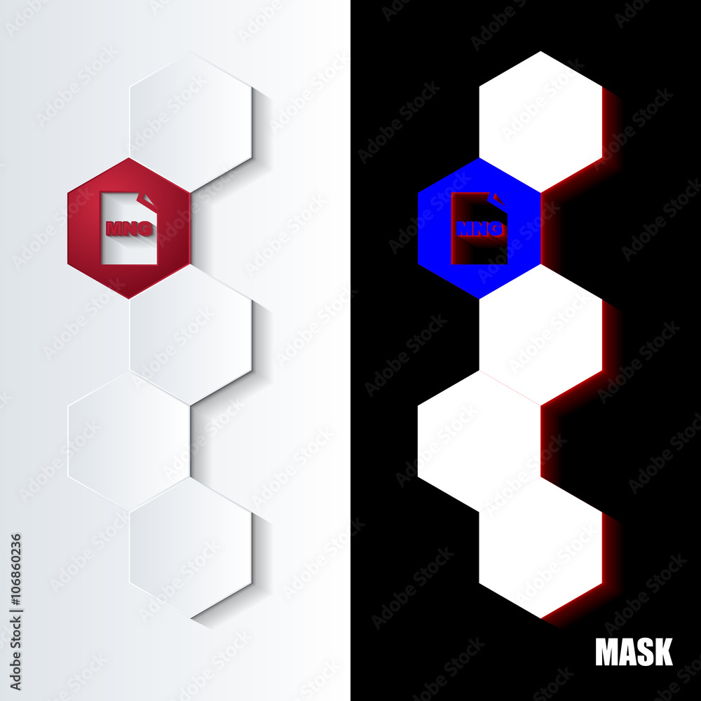 Obraz premium Hexagons_Red_Icon_Vertical