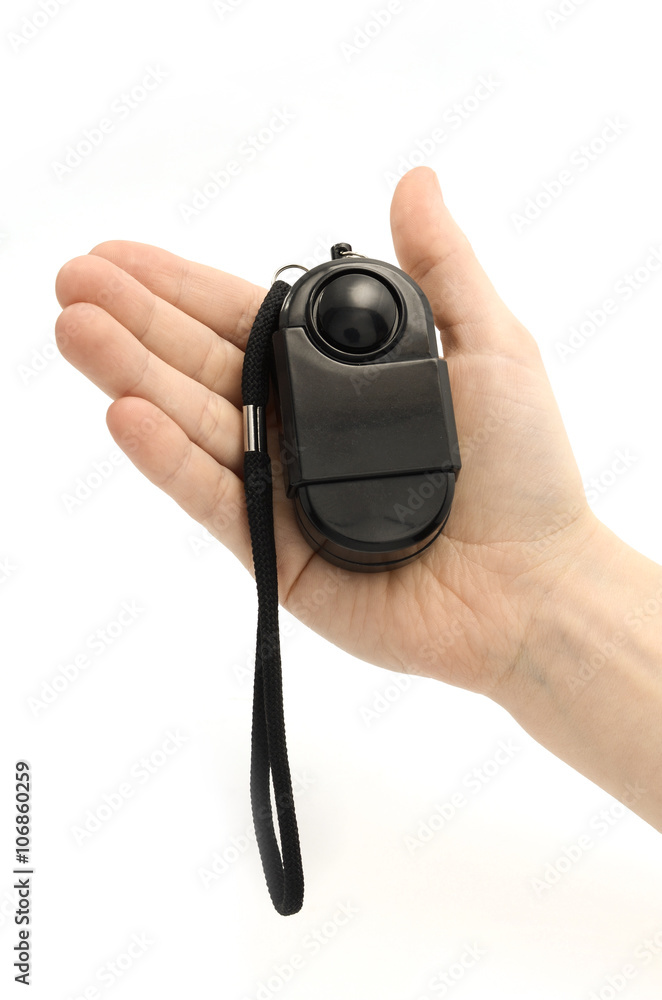 mini personal alarm isolated on white mini personal alarm isolated on white