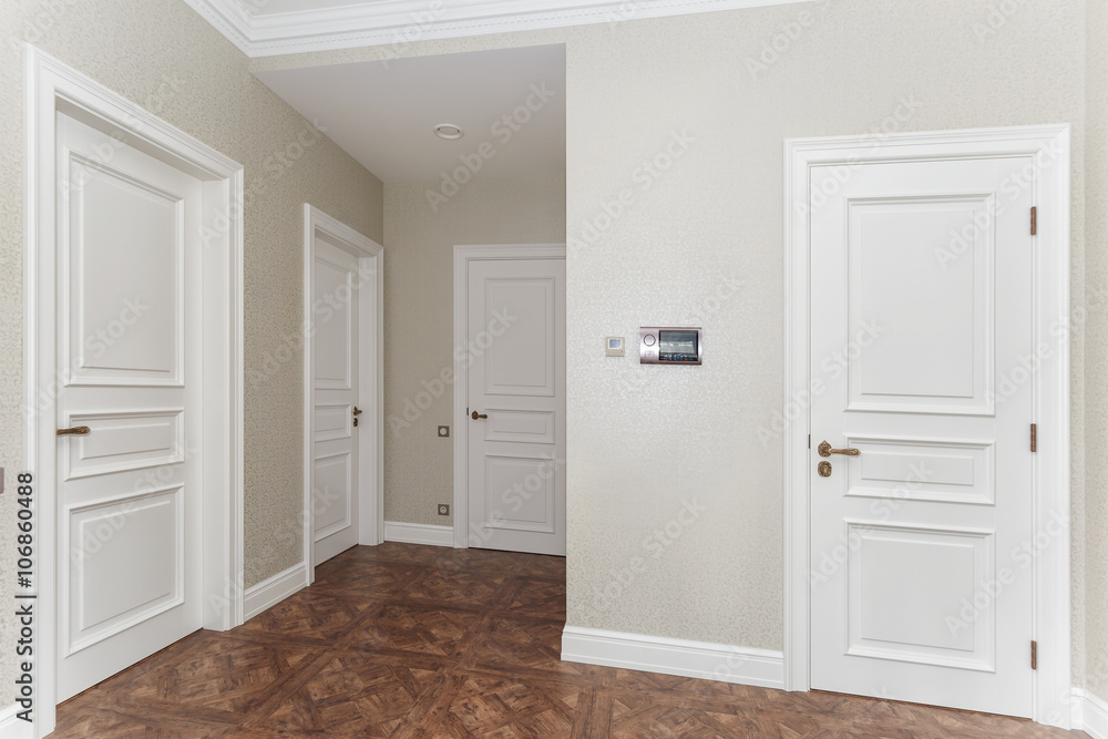 corridor with four door. corridor with four door.