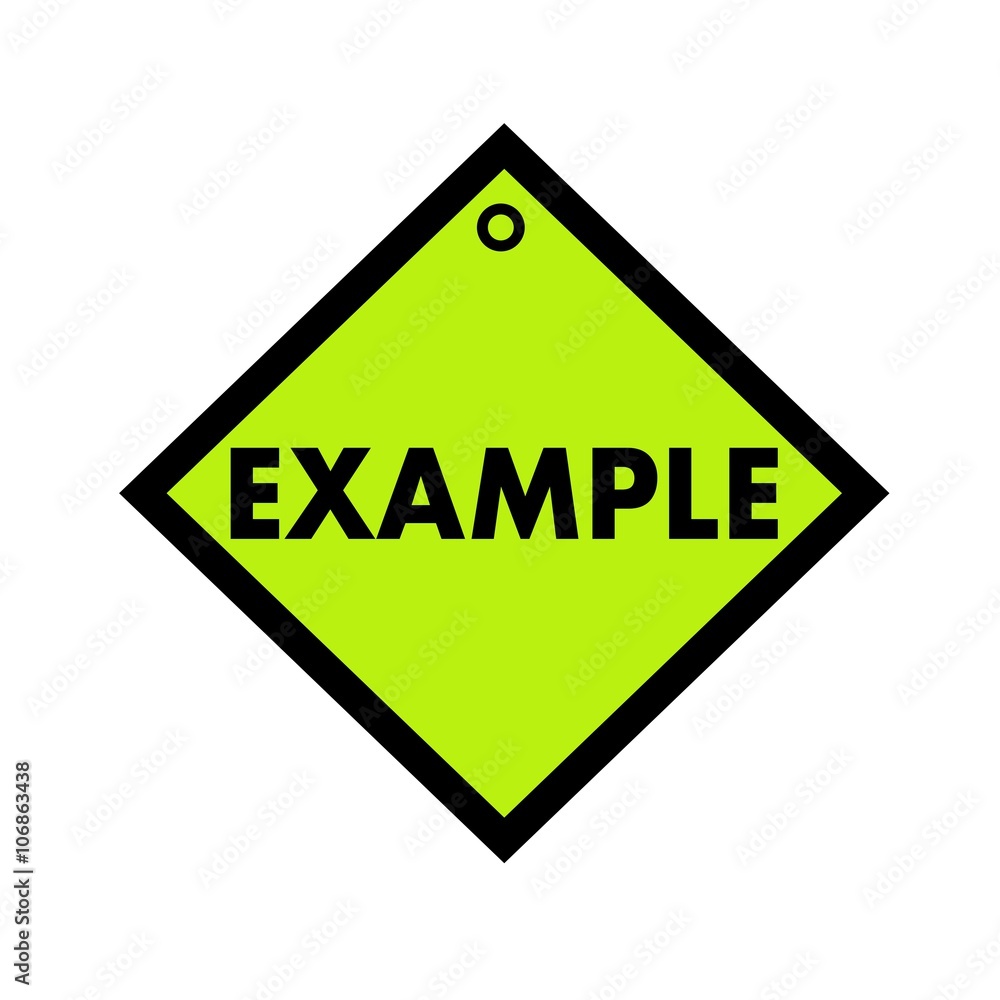 EXAMPLE black wording on quadrate green background EXAMPLE black wording on quadrate green background