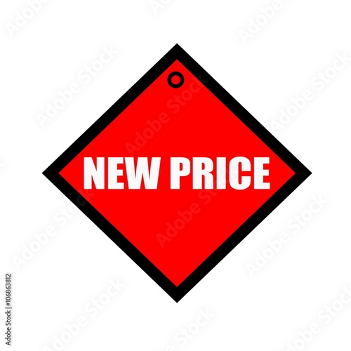 new price black wording on quadrate red background © fordzolo