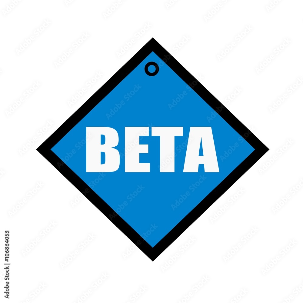 Beta white wording on quadrate blue background Beta white wording on quadrate blue background