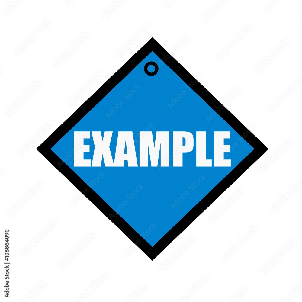 EXAMPLE white wording on quadrate blue background EXAMPLE white wording on quadrate blue background