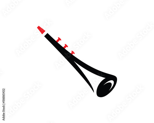 Modern Music Logo Symbol - Flute