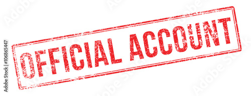 Official Account red rubber stamp on white
