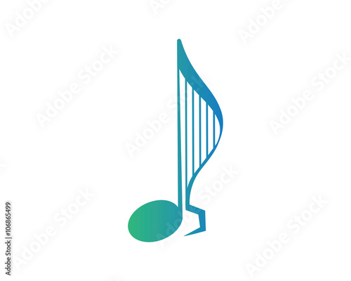 Modern Music Logo Symbol - Harp Notation