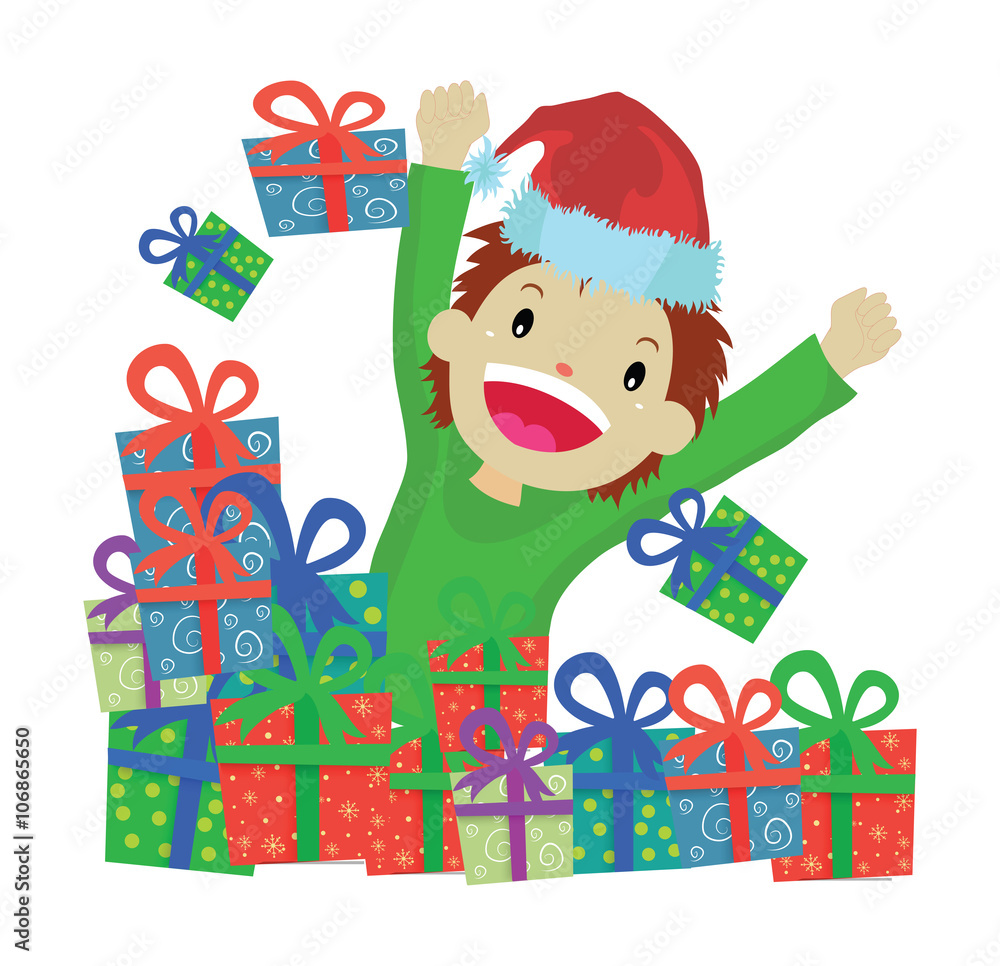 Fototapeta premium christmas and children vector