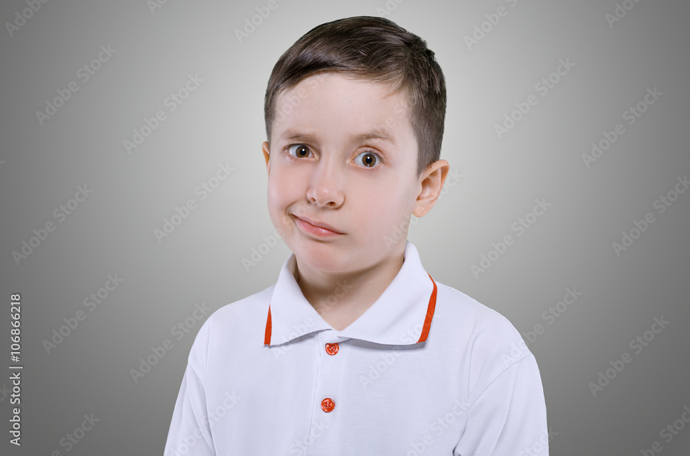 Concept of discontent little boy Concept of discontent little boy
