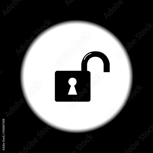 lock icon. Flat design style.