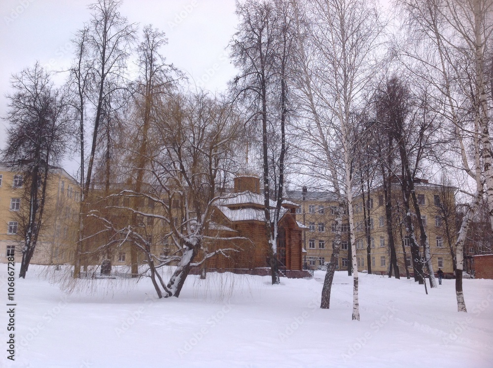 Naklejka premium храм зимой